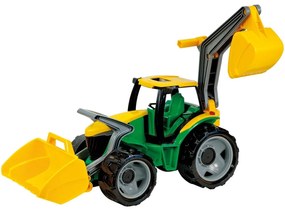 Lena Traktor kanállal és kotróval, 65 cm, zöld- sárga