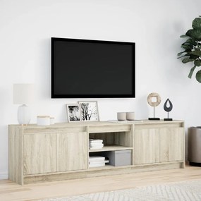sonoma tölgy színű szerelt fa LED-es TV-szekrény 180x34x50 cm