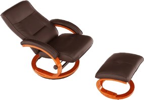 Relaxáló állítható fotel, sötétbarna, RYAN