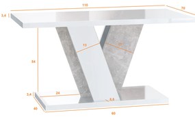Dohányzóasztal Venag (fényes fekete + kő). 1055263