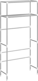 vidaXL 2 szintes szürke vas mosógép feletti tárolóállvány 69x28x143 cm