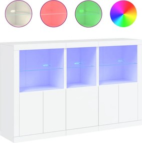 vidaXL fehér tálalószekrény LED-világítással 162 x 37 x 100 cm