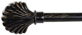 Antikolt fém függönyrúd aranyozott fekete 210/120 cm kagyló forma