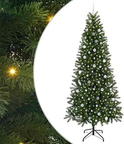 vidaXL Mű karácsonyfa 300 LED-del állvánnyal Zöld 240 cm PE és PVC
