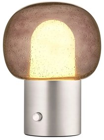 Ezüstszínű alumínium LED asztali lámpa üveg búrával (magasság 32 cm) Iris – Blomus