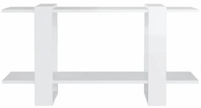 fehér magasfényű szerelt fa könyvszekrény 100 x 30 x 51 cm