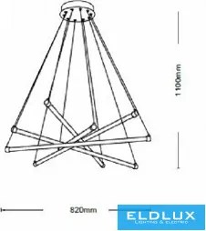 UNIVERSO Függeszték 55w 4400lm 4000k IP20 Fehér 820x1100mm