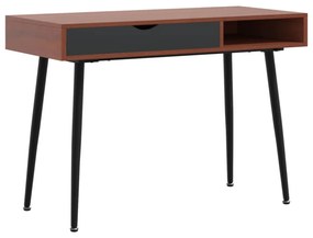 barna szerelt fa számítógépasztal fiókkal 110 x 50 x 75 cm