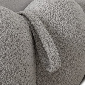 ANKARA ágy 140x200 cm, szürke boucle, ágyneműtartóval