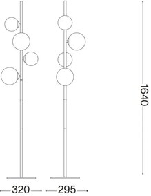 Ideal Lux - LED Állólámpa PERLAGE 4xG9/3W/230V arany/fehér
