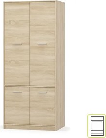 Akasztós szekrény 4D polcokkal, sonoma tölgyfa, TEYO