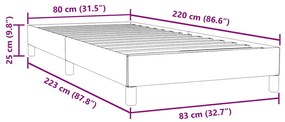 rózsaszín bársony rugós ágy matrac nélkül 80x220 cm
