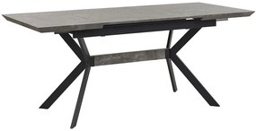 Bővíthető Betonhatású És Fekete Ipari Stílusú Étkezőasztal 140/180 x 80 cm BENSON Beliani