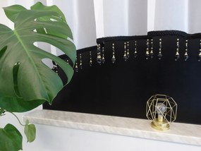 Mg Függöny Fátyol ív gyöngyök Fekete arany hosszú 400x155cm