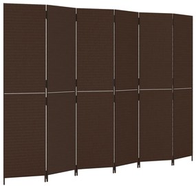 barna 6-paneles polyrattan térelválasztó