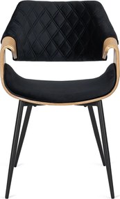 DAKOTA bársony szék fekete / arany tölgy színben