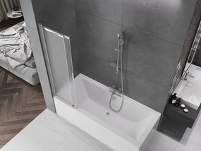 Mexen Fox, 2 szárnyas kádparaván 85x150 cm, 5 mm matt üveg, króm profil, 891-085-002-01-30