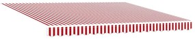 Behúzható napellenző Piros és fehér csíkos 400x300 cm szövet