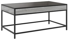 szürke sonoma végtelen hatású LED-es dohányzóasztal 90x50x41 cm