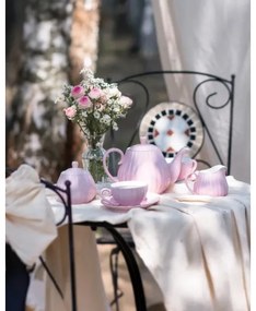15 darabos porcelán kávészett, rózsaszín