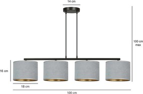 Emibig modern függeszték hilde fekete szürke emi1050/4