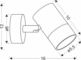 Fekete-aranyszínű fali lámpa Tobi – Candellux Lighting