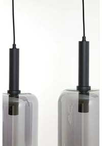 Fekete mennyezeti lámpa üveg búrával 100x22 cm Lekar – Light &amp; Living