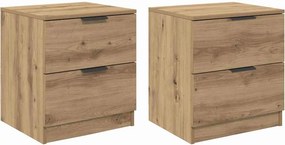 vidaXL Éjjeliszekrény 2 pcs Artisan tölgy 45 x 39 x 50cm Faanyag