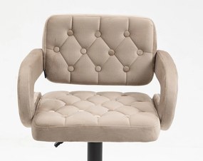HR8403KW Latte modern velúr szék fekete lábbal