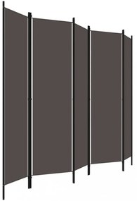 antracitszürke 5 paneles paraván 250 x 180 cm