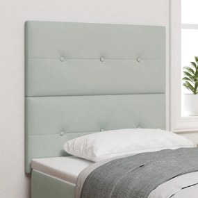 Fejtábla Gombos Tűzött Világosszürke 90 cm Bársony