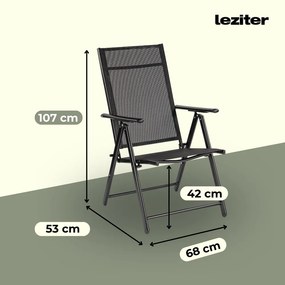 Lugo összecsukható fémvázas kerti szék fekete