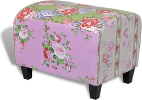 vidaXL Virágmintás patchwork lábzsámoly