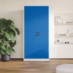 Fém iratszekrény JAN H, 900 x 1950 x 400 mm, szürke-kék