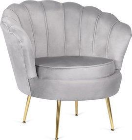 Fotel lábtartóval, szürke színben, velúr kárpittal GRAND