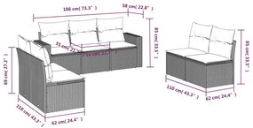 7 részes bézs polyrattan kerti ülőgarnitúra párnákkal