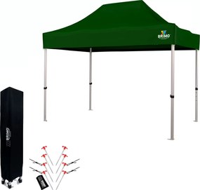 Kerti sátrak 2×3 m alumíniumból, falak nélkül | Gyors felállítás és masszív, könnyű váz - 3 oldalfal nélkül - Zöld