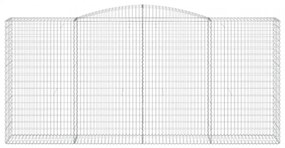 vidaXL 2 db íves horganyzott vas gabion kosár 400x50x180/200 cm