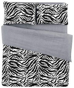 Fekete-fehér kétszemélyes-hosszabbított pamut ágyneműhuzat lepedővel 200x220 cm – Mila Home