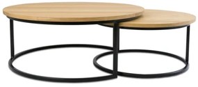KÉSZLET 2x Kávésasztal OAKLOFT 38x90 cm fekete/tölgy