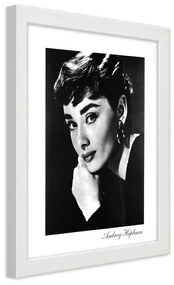 Gario Poszter Audrey Hepburn portréja A keret színe: Természetes, Méret: 70 x 100 cm