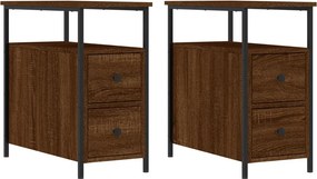 vidaXL 2 db barna tölgyszínű szerelt fa éjjeliszekrény 30x60x60 cm