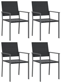 5 részes polyrattan és acél kerti étkezőgarnitúra