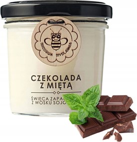 Szójaviasz gyertya csokoládé mentával. Miodowa Mydlarnia