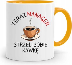 Menedzser Bögre Sárga Ajándék fényképes nyomtatással