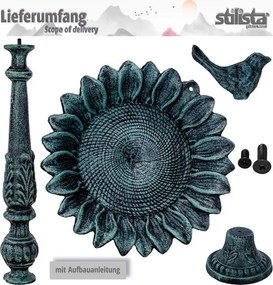 STILISTA Öntöttvas madáritató 50 x 24 cm antik barna