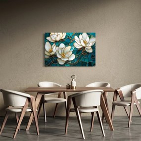 Kép - Ólomüveg magnóliával (90x60 cm)