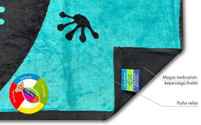 Salina gekkó kék-fekete strandtörölköző