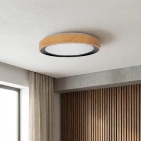Brilagi - Dimmelhető LED mennyezeti lámpa FLOCO LED/48W/230V átm. 40 cm fa/fekete + távirányító