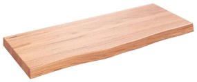 világosbarna kezelt tömör fa fürdőszobai pult 100x40x(2-6) cm